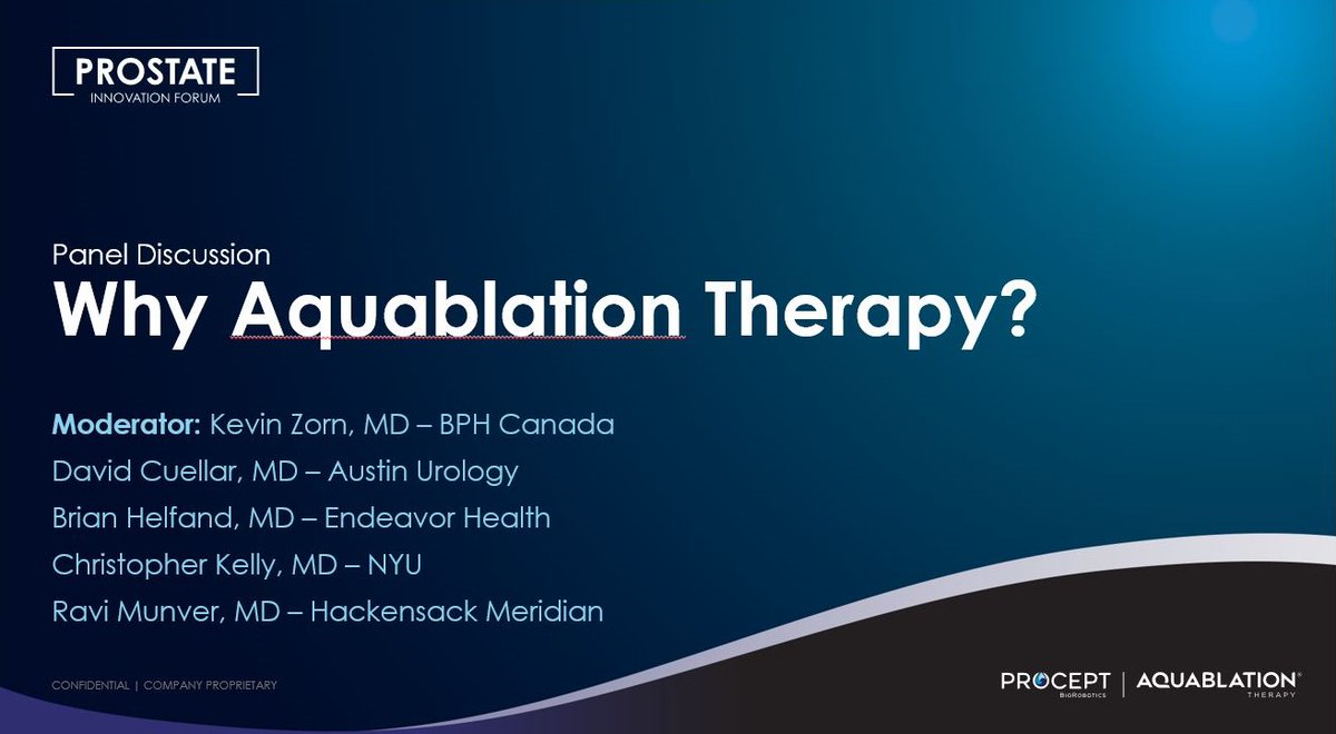 PROCEPTRobotics's tweet image. Thank you, #KevinZorn, #DavidCuellar, #BrianHelfand, #ChristopherKelly, #RaviMunver, MD for sharing your invaluable insights on Aquablation® therapy with surgeons nationwide! We are thrilled to have hosted the first PROCEPT BioRobotics® Prostate Innovation Forum in Chicago, where…
