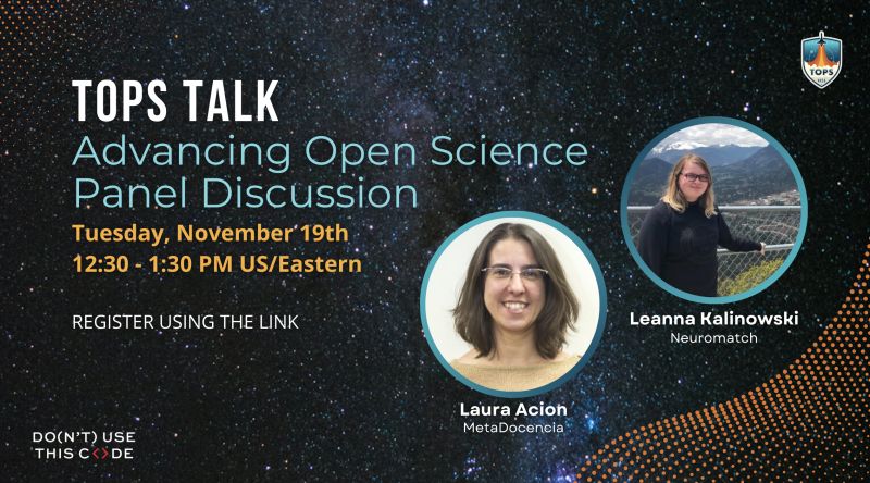 🚀 DUTC NASA TOPS Talks: Advancing #OpenScience Panel Discussion
#NASATOPS
📅 19 de noviembre
us02web.zoom.us/webinar/regist…