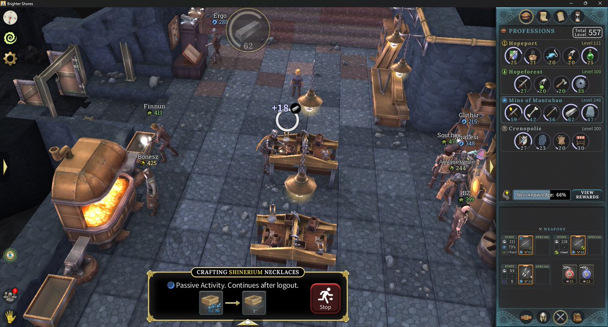 Happy I sank about 100 hours into Brighter Shores since release to really get a feel for the game. Will probably log in religiously for new Episodes and potential worthwhile quests while offlyne afking 200 Blacksmith for the cape.

My Initial feedback treats the game as the Alpha