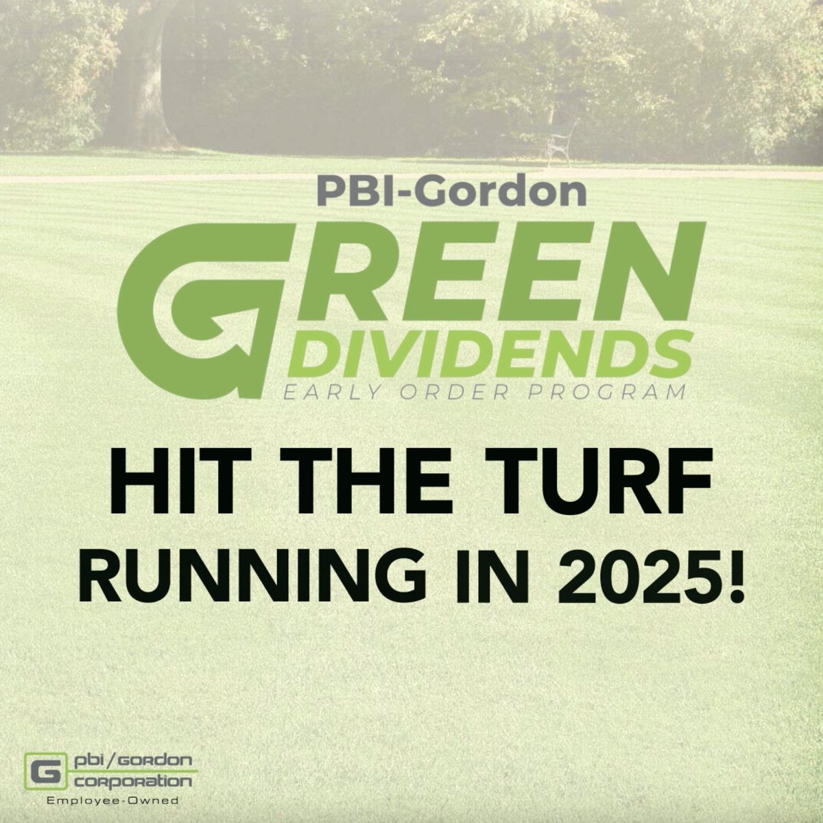Time is almost up! Hit the #turf running into 2025 with our #GreenDividends Early Order Program. Purchase product through December 2nd, 2024 to save. pbigordonturf.com/greendividends… #PBIGordonTurf