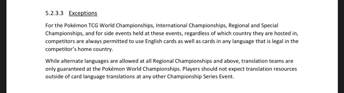 There was a shadow update to the Tournament Rules Handbook that doesn’t appear in the change log.

You may now use any cards legal in your
Home country for Regionals and Special Events! No more asking for exceptions!

(This change has no impact on US players fwiw)