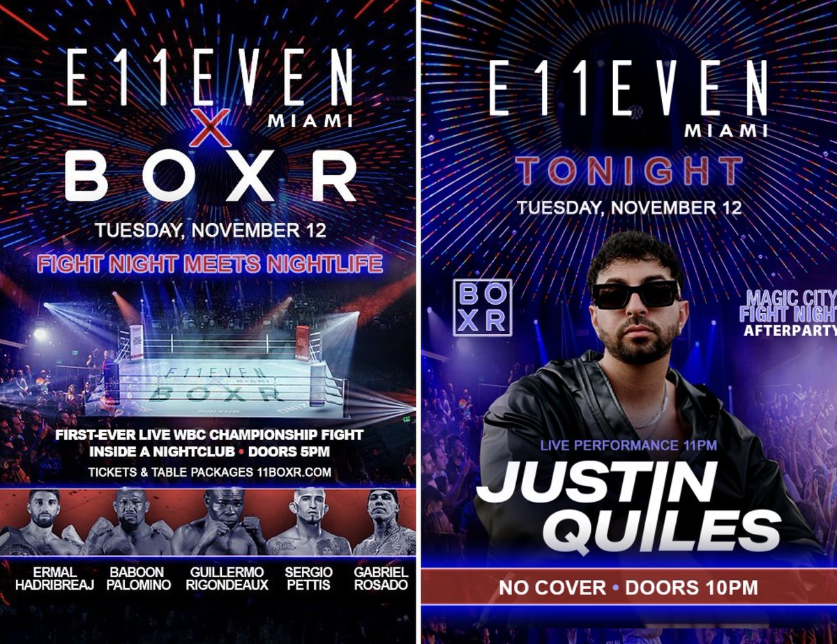 albionit's tweet image. .@11MIAMI TABLE RESERVATIONS,
TEXT 786-877-0060

.

#BOXR #FIGHTNIGHT #JUSTINQUILES #ALLTHINGSMIAMI #E11EVEN #E11EVENMiami #11Miami #E11EVENPromoter #11Promoter #MiamiPromoter #MiamiBeachPromoter #SouthBeachPromoter #BrickellPromoter #MiamiGuestList #MiamiHost #Miami #Florida