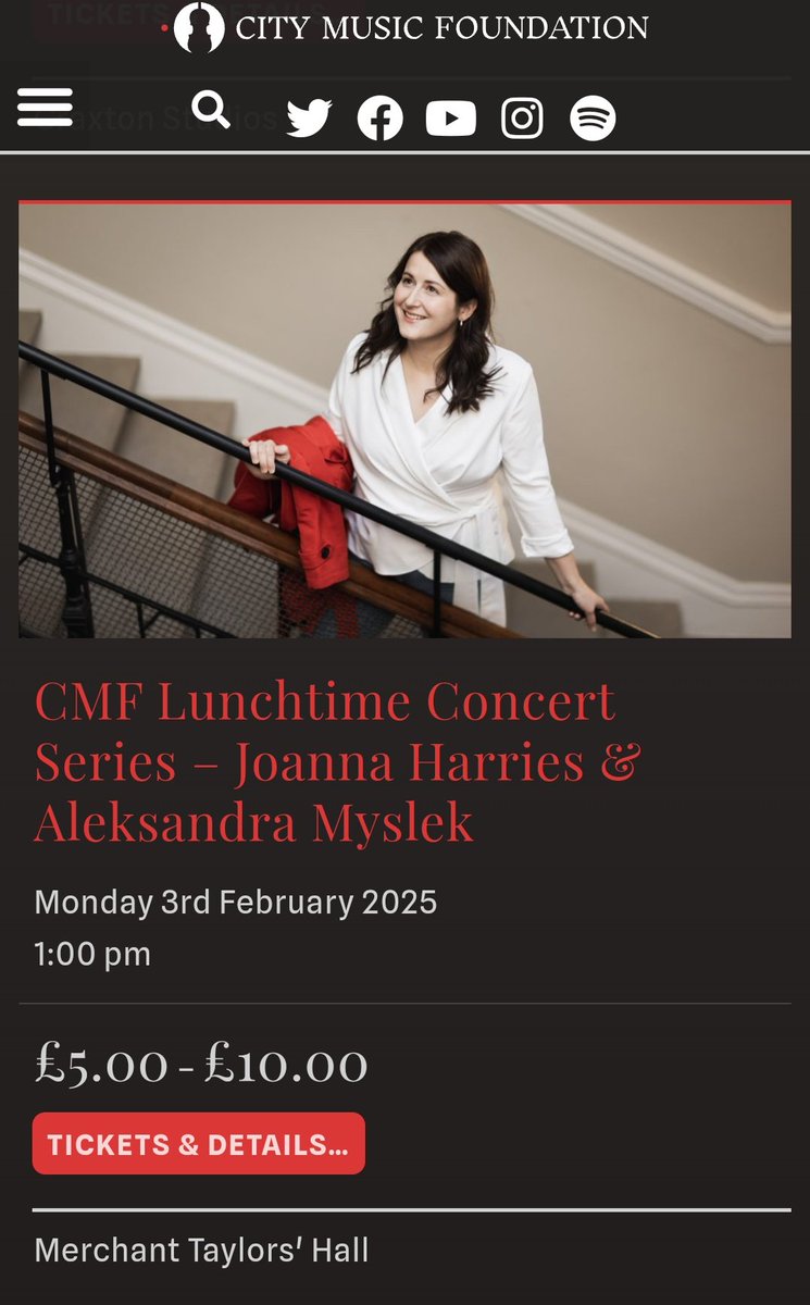 Joanna Harries (@joanna_harries) on Twitter photo I have some lovely recitals next year, including this <a href="/CityMusicF/">City Music Foundation</a> concert with Aleks Myslek in the beautiful Merchant Taylor's Hall.
We have a fun programme planned - an anti-valentines guide to Men to Avoid in Music & Life❤️🔥
Tickets sell fast for these: citymusicfoundation.org/product/events… I have some lovely recitals next year, including this <a href="/CityMusicF/">City Music Foundation</a> concert with Aleks Myslek in the beautiful Merchant Taylor's Hall.
We have a fun programme planned - an anti-valentines guide to Men to Avoid in Music & Life❤️🔥
Tickets sell fast for these: citymusicfoundation.org/product/events…