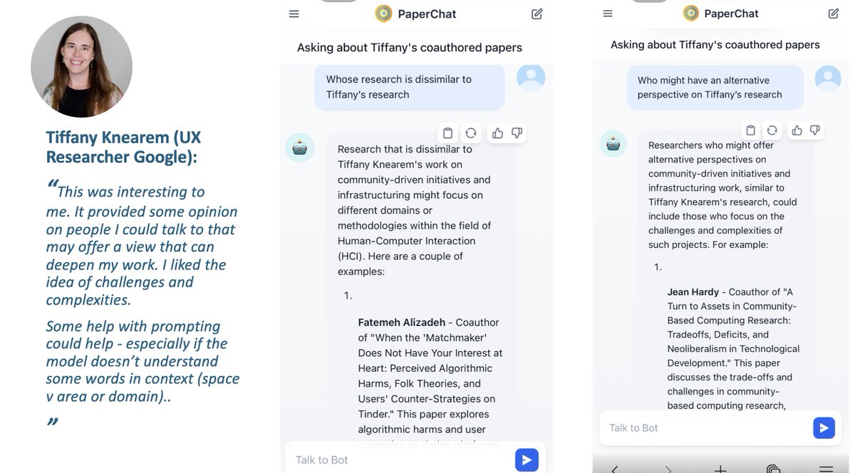 Yun Huang, PhD (@yunhuang_hci) on Twitter photo ๐ฃSee our #PaperChat chatbot in action! ๐ค Today <a href="/ACM_CSCW/">ACM CSCW</a>, it answered Prof. David Karger's <a href="/karger/">David Karger (hci.social/@karger)</a> and Dr. Tiffany Knearem's <a href="/tknearem/">Tiffany Knearem, PhD</a> questions step-by-step. ๐Loving how it can potentially empower educators with thoughtful, multi-step answers!
๐ฅEVERYONE can use the ๐ฃSee our #PaperChat chatbot in action! ๐ค Today <a href="/ACM_CSCW/">ACM CSCW</a>, it answered Prof. David Karger's <a href="/karger/">David Karger (hci.social/@karger)</a> and Dr. Tiffany Knearem's <a href="/tknearem/">Tiffany Knearem, PhD</a> questions step-by-step. ๐Loving how it can potentially empower educators with thoughtful, multi-step answers!
๐ฅEVERYONE can use the