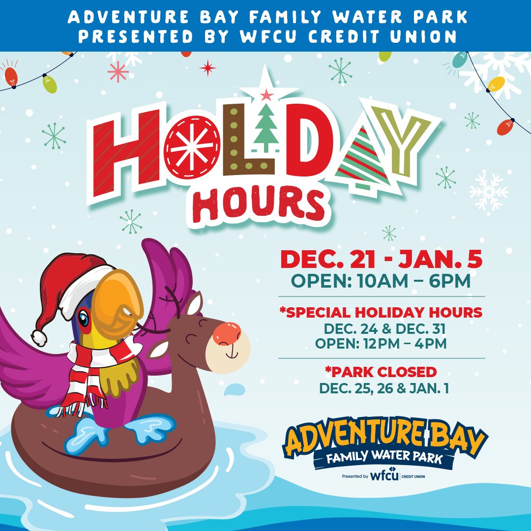 Adventure Bay offers fun for the whole family. Come visit us over the holidays when we will have expanded hours!