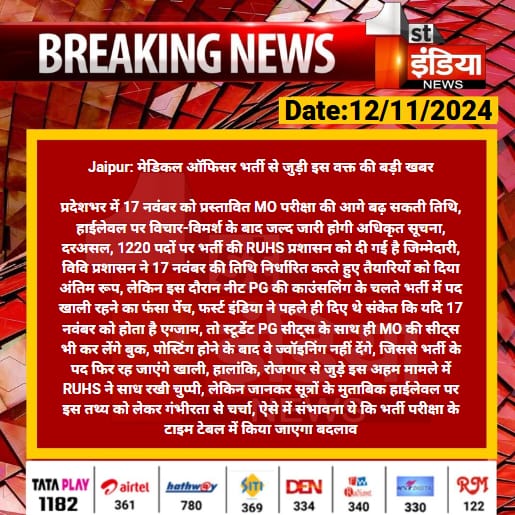 Dr_Vinod_Bagra's tweet photo. चुनाव के दौरान 15000 डॉक्टर की भर्ती निकालने की घोषणा की थी लेकिन सरकार ने मात्र 1220 भर्ती निकाली
1) RUHS MO परीक्षा 17/11/24 स्थगित करे  🙏
2) सरकार को पदों की संख्या बढ़ा कर 3000 करनी चाहिए ताकि आम जनता को बेहतर उपचार मिले....!!
-@Dr_Vinod_Bagra

#PostponeMOexam2024
@RajCMO https://t.co/8tfVd1uze4