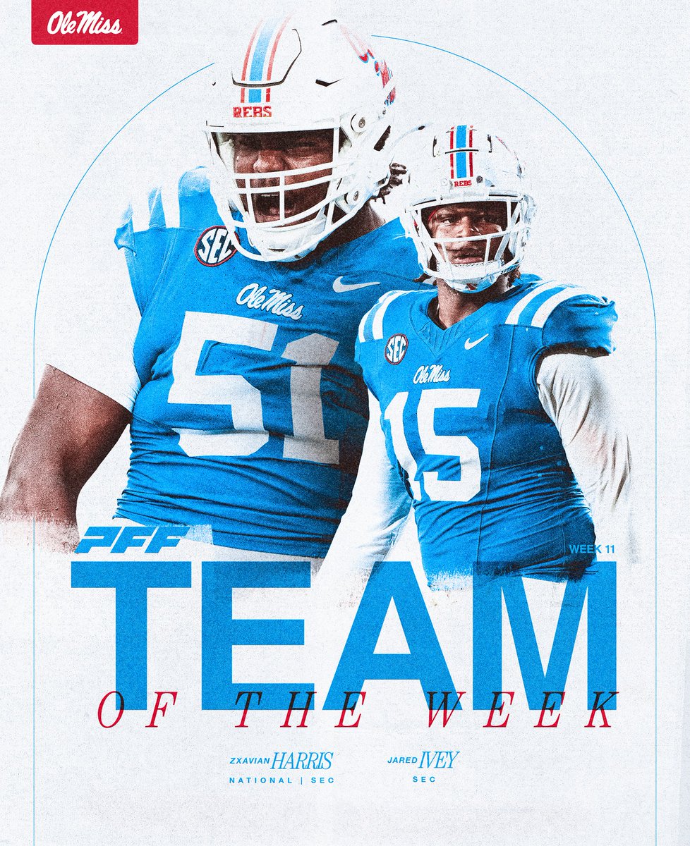 Team of the Week Honors 🦈

<a href="/PFF_College/">PFF College</a> | #HottyToddy