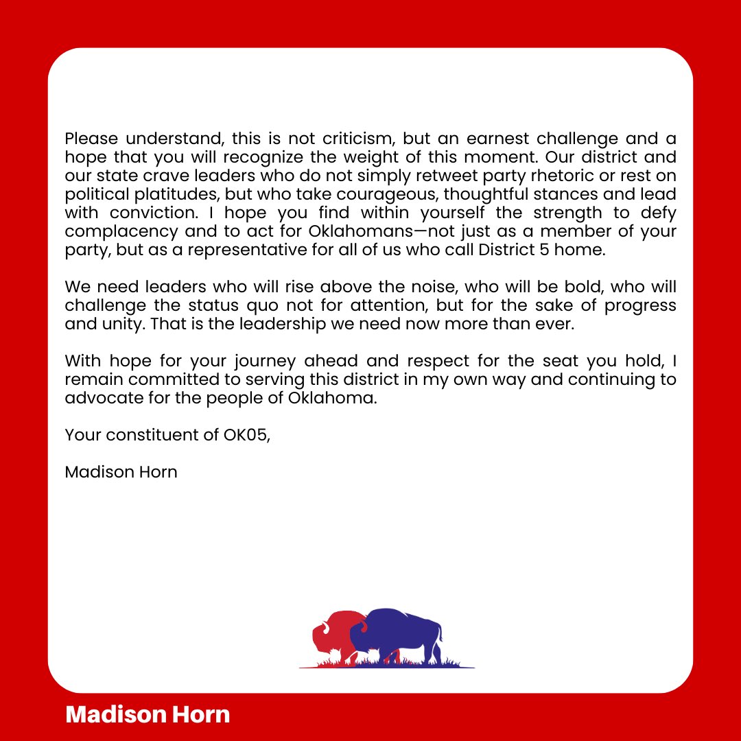 Congratulations to Congresswoman Elect <a href="/RepBice/">Rep. Stephanie Bice</a>.