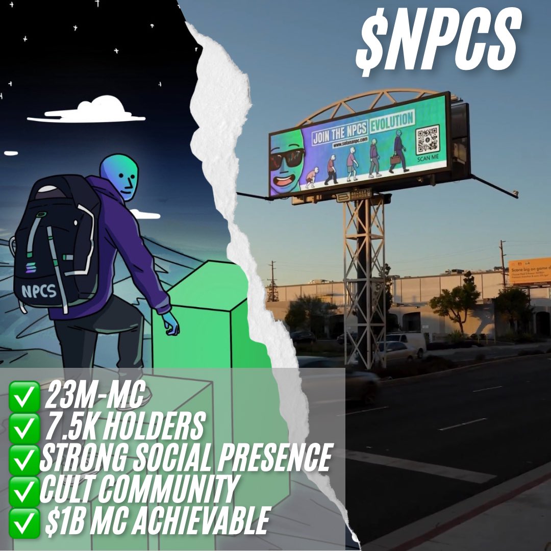 CnftFactory's tweet image. Here’s why I’m MEGA bullish on $NPCS - Solana

✅ $23M Market Cap - With a strong but relatively low market cap, $NPCS has incredible room for major growth. The journey to $1B is already well underway.

✅ 7.5K+ Holders - A rapidly growing base of holders is a strong indicator of…