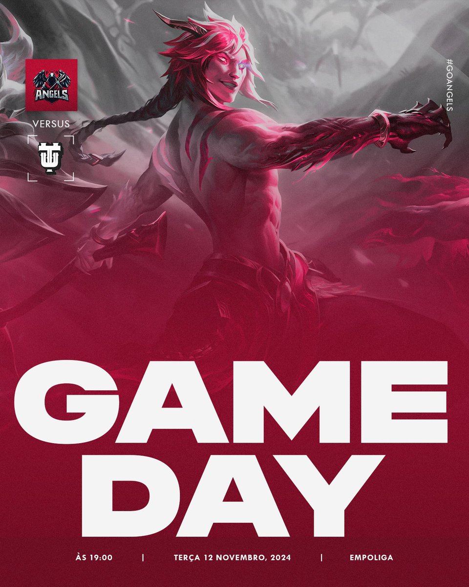 É DIA DE JOGO! 💥 

Nossos Angels estão prontos para mais um desafio na Empoliga. Não perca, hoje às 19h! #GoAngels #GameDay #LoL #Empoliga