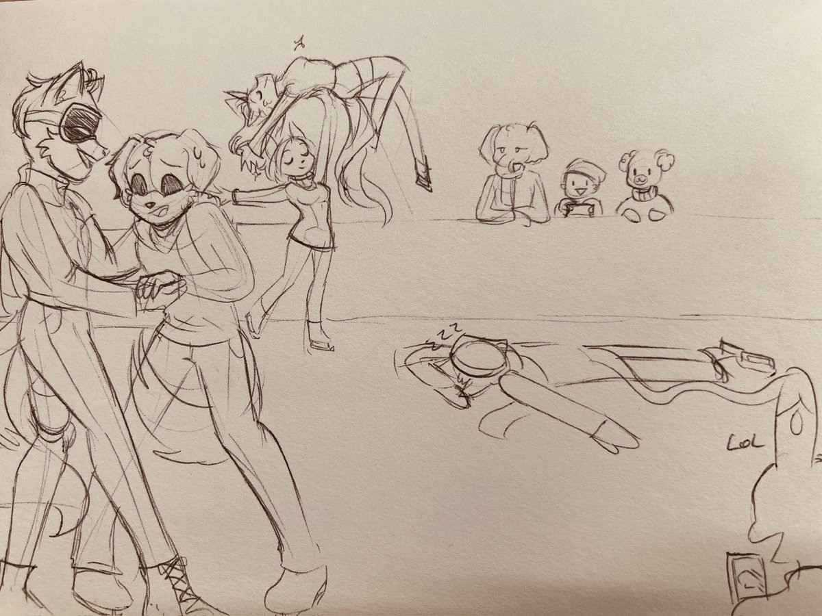 (Space Riders AU) (Oc x Canon)
The critters go ice skating, hilarities ensue (catnap stop sleeping anywhere challenge failed)
#SmilingCritters #SmilingCrittersAU #Dogday #Catnap