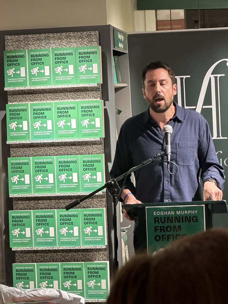 GillHessLtd's tweet photo. It was a full house @Hodges_Figgis for tonight’s launch #RunningFromOffice @MurphyEoghan @eriu_books thanks to #SeanORourke https://t.co/1PAXlaBsj9