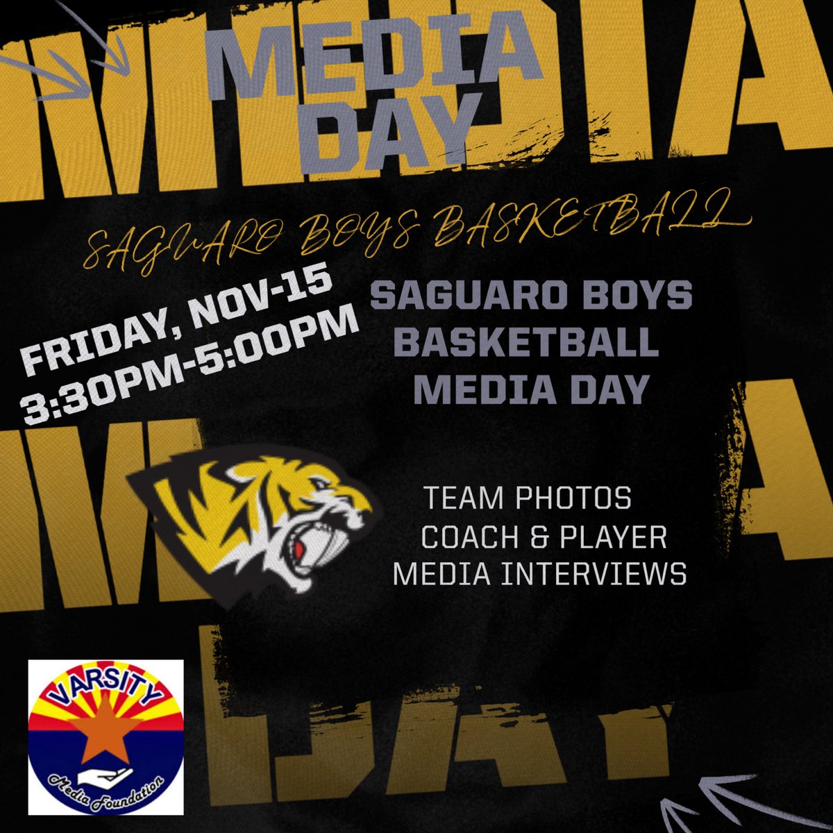 Saguaro HS Mens Basketball (@mbbsaguaro) on Twitter photo Please join us this Friday for our Media Day <a href="/VarsityShow/">Varsity Sports Show-- Varsity Media Foundation</a> <a href="/KevinMcCabe987/">Kevin McCabe</a> <a href="/LWashingtonTV/">Lina Washington</a> <a href="/CamCox12/">Cameron Cox</a> <a href="/ZachAlvira/">Zach Alvira</a> <a href="/EricSports360AZ/">Eric Sorenson</a> <a href="/ArizonaPreps/">Anthony Ray</a> <a href="/azc_obert/">Richard Obert</a> <a href="/areacodes/">AreaCodes Basketball</a> <a href="/GreggRosenberg1/">Gregg Rosenberg</a> <a href="/AZPreps365Jose/">Jose E. Garcia</a> <a href="/brettinaz/">Brett</a> <a href="/GC3Hoops/">George Courtney</a> <a href="/JordyHamm/">Jordan Hamm</a> <a href="/NickKingSports/">Nick King</a> <a href="/bradcesmat/">Brad Cesmat</a> Please join us this Friday for our Media Day <a href="/VarsityShow/">Varsity Sports Show-- Varsity Media Foundation</a> <a href="/KevinMcCabe987/">Kevin McCabe</a> <a href="/LWashingtonTV/">Lina Washington</a> <a href="/CamCox12/">Cameron Cox</a> <a href="/ZachAlvira/">Zach Alvira</a> <a href="/EricSports360AZ/">Eric Sorenson</a> <a href="/ArizonaPreps/">Anthony Ray</a> <a href="/azc_obert/">Richard Obert</a> <a href="/areacodes/">AreaCodes Basketball</a> <a href="/GreggRosenberg1/">Gregg Rosenberg</a> <a href="/AZPreps365Jose/">Jose E. Garcia</a> <a href="/brettinaz/">Brett</a> <a href="/GC3Hoops/">George Courtney</a> <a href="/JordyHamm/">Jordan Hamm</a> <a href="/NickKingSports/">Nick King</a> <a href="/bradcesmat/">Brad Cesmat</a>