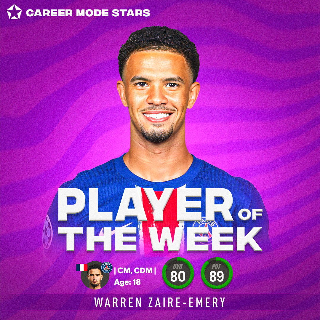 𝗬𝗼𝘂𝗻𝗴 𝗣𝗹𝗮𝘆𝗲𝗿 𝗼𝗳 𝘁𝗵𝗲 𝗪𝗲𝗲𝗸 🌟 #FC25 

🇫🇷 Warren Zaire-Emery (PSG)