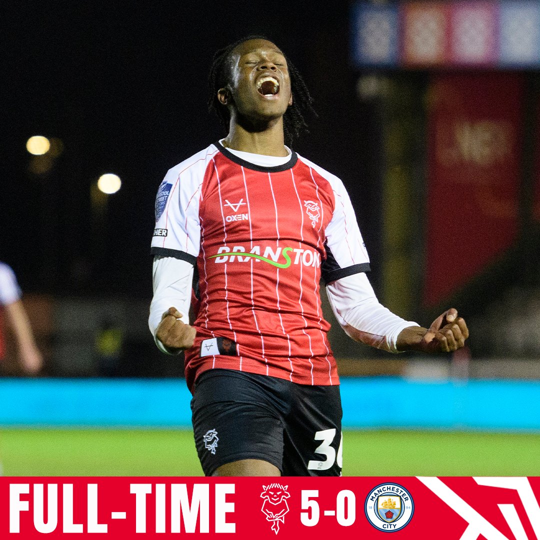 LincolnCity_FC's tweet image. ✅ We progress in the @BSM_Trophy!

⌚️ FT | 🔴 5-0 🔵 | #LINMCI