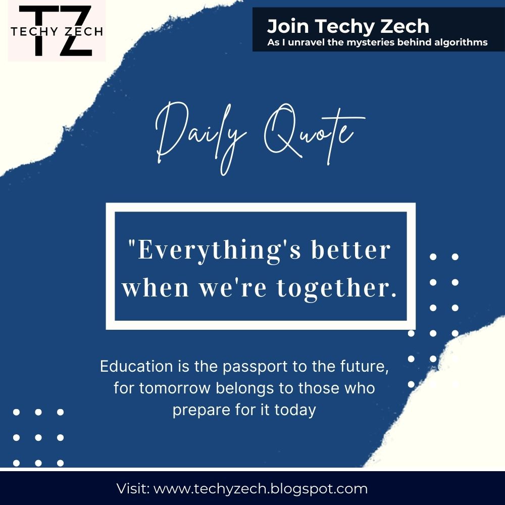 TechyZech's tweet image. &quot;Today is your opportunity to build the tomorrow you want. Start learning with Techy Zech and unlock your potential for a brighter future!&quot;

Visit : techyzech.blogspot.com

#TechEducation #FutureReady #TechyZech