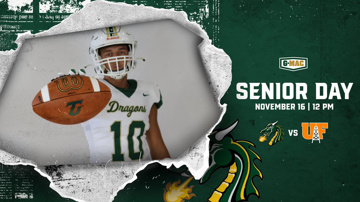 🏈 <a href="/TUDragonFB/">Tiffin University Football</a> finishes the season at home this afternoon and it's also Senior Day!

🆚#22 Findlay
📍Tiffin, Ohio
⏰12 PM
🏟️Frost-Kalnow Stadium
📺tinyurl.com/yc8hn6jw
📉tinyurl.com/2st9vkyv

#GoGons #BeGreat