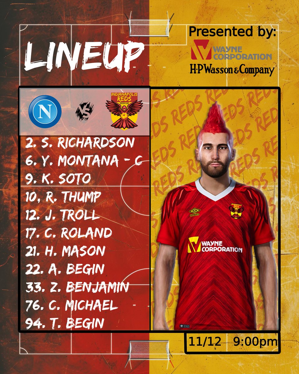The Indy SC starting 11 vs Napoli.