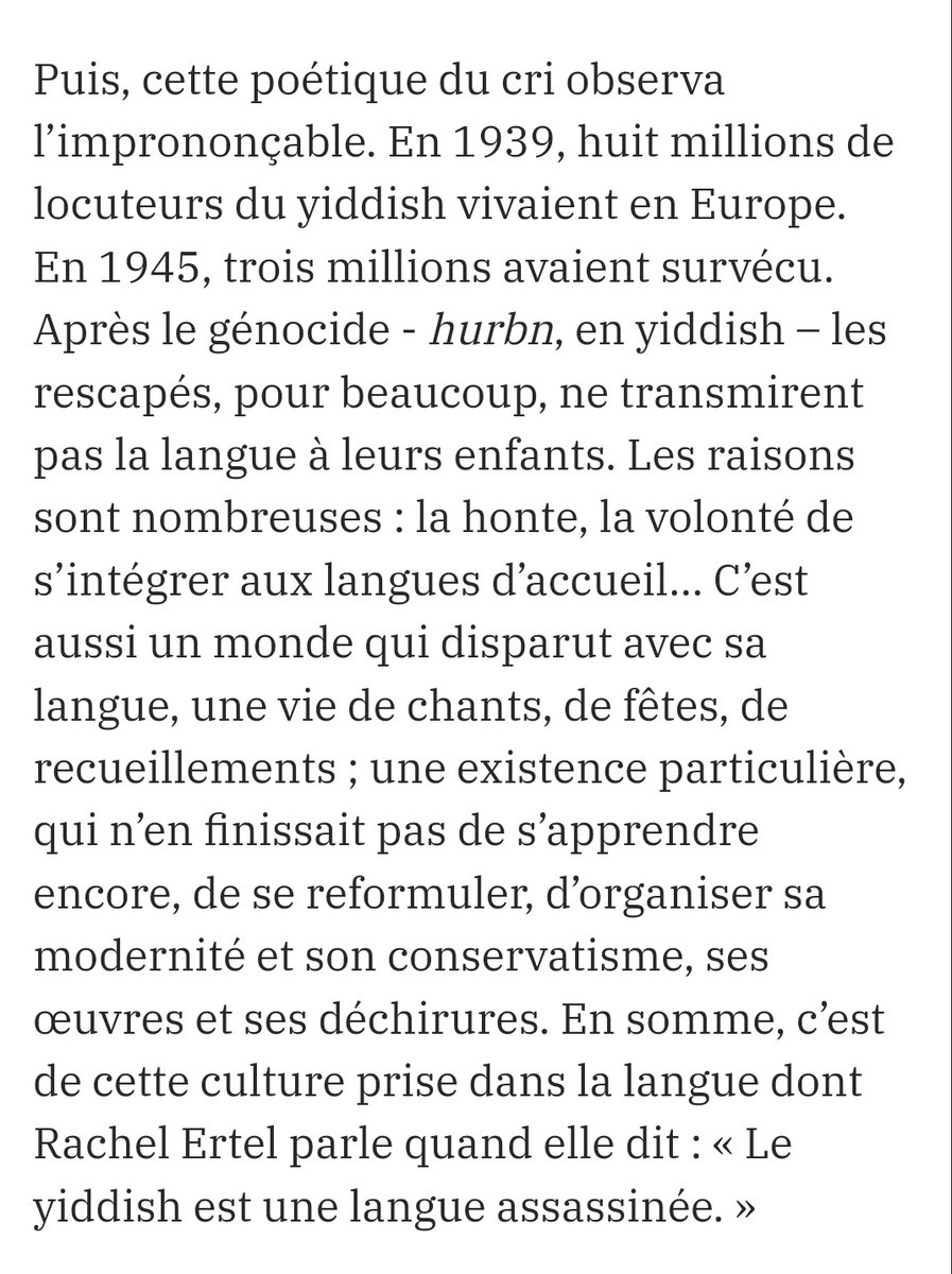 "Une langue assassinée"