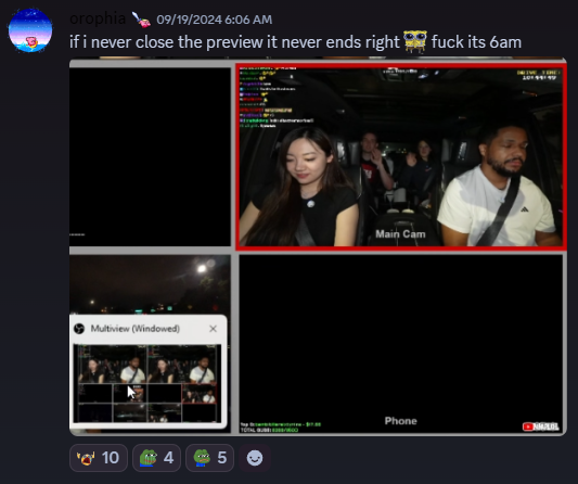 orophia's tweet photo. i helped with making the camera scene, switched streams, counted drive time+controlled the cameras the entire time for the roadtrip to twitchcon streams it was very fun!!!!! please vote it would make me so happy 🫵😳 https://t.co/b8HcfwOvKi https://t.co/LvZtEAiBk5