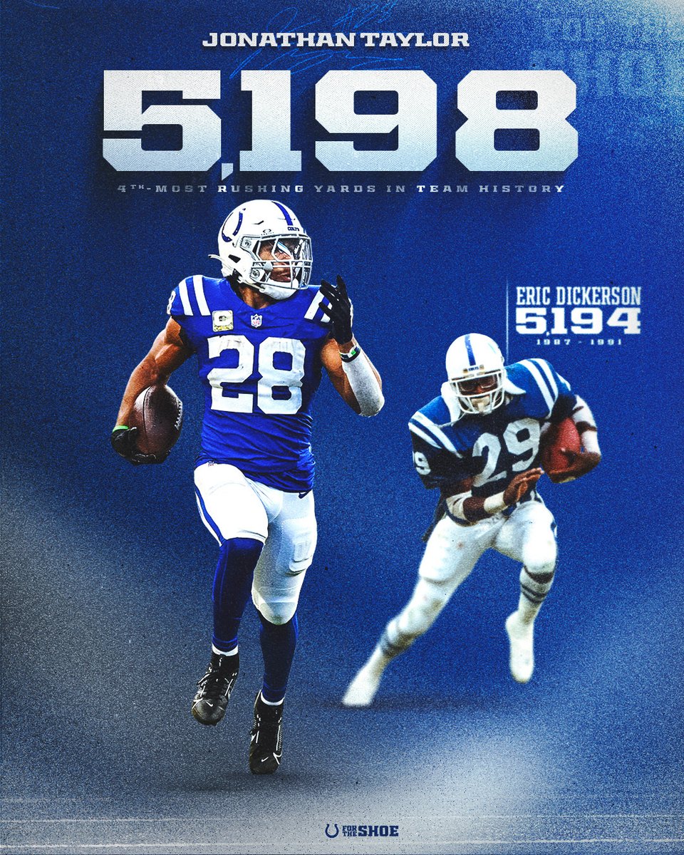 Rushing past Dickerson. 🚂