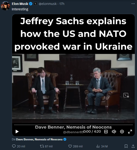 BioGeoProfesor's tweet photo. @hemantmehta I just went to the highly intelligent Elon Musk's account, who is diametrically opposed to Trump and has the welfare of the world at heart. I spent 10 seconds before finding a prorussian propaganda post, which has 290K likes and 90K RT. 
Why is Dawkins so fucking dumb? WTF! https://t.co/vcJcdI2txK
