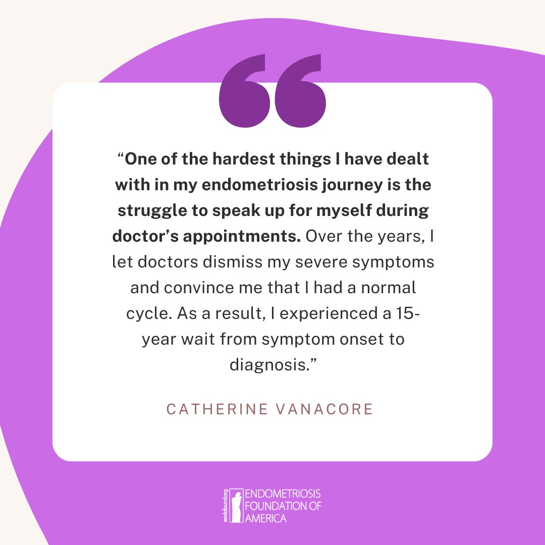 Visiting the doctor can be intimidating, but advocating for yourself is essential, especially if you’re facing debilitating symptoms &amp; #chronicpain. 
#Endowarrior &amp; advocate Catherine Vanacore shares some tips on how to self-advocate at the doctor’s office endofound.org/how-to-speak-u…