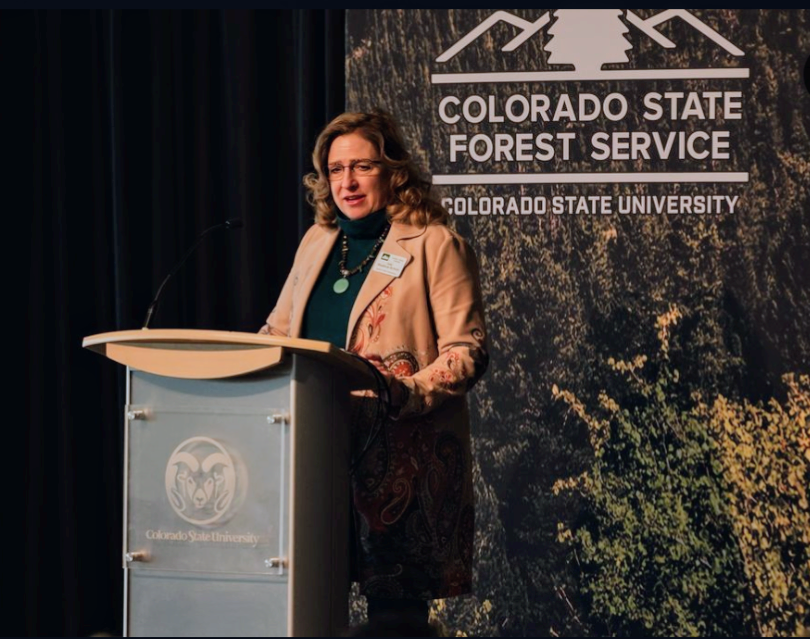 #LarimerCounty Commissioner Jody Shadduck-McNally gave opening remarks to attendees at recent CO State Forest Service annual multi-day meeting at CSU Lory Student Center attended by officials from CSU, CO State Forest Service, and Colorado State Department of Natural Resources.