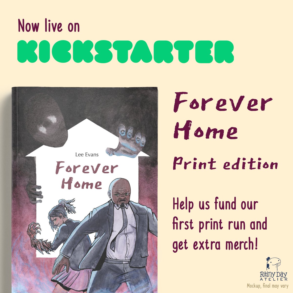 rainydayatelier's tweet photo. Forever Home is now LIVE on @Kickstarter (link in bio)

If you're into ghosts, magic and mystery, then come check out the project and tell a friend!

#indiecomics #comics #selfpublishing https://t.co/aU4LJ1IBo0