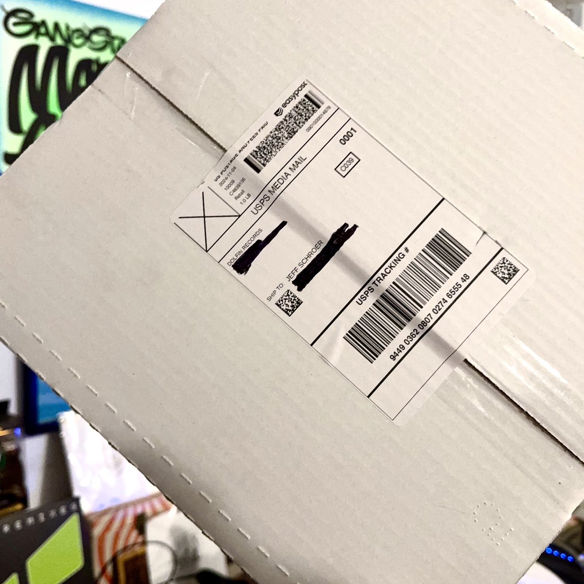 the only “good mail days” now in my midlife are the incredibly rare insurance reimbursement checks and boxes shaped like this. (especially those from <a href="/DolfinRecords/">DOLFIN RECORDS</a>)