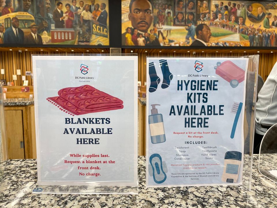 DC Public Library (@dcpl) on Twitter photo š§£ āļø As the weather gets colder, we have warm blankets and hygiene kits available at your DC Public Library. Request a kit at the front deskāno charge.
šAvailable while supplies last. Made possible by <a href="/DCHumanServ/">DC Department of Human Services</a> <a href="/LoveDCLibrary/">DC Public Library Foundation (DCPLF)</a> & <a href="/US_IMLS/">IMLS</a> š§£ āļø As the weather gets colder, we have warm blankets and hygiene kits available at your DC Public Library. Request a kit at the front deskāno charge.
šAvailable while supplies last. Made possible by <a href="/DCHumanServ/">DC Department of Human Services</a> <a href="/LoveDCLibrary/">DC Public Library Foundation (DCPLF)</a> & <a href="/US_IMLS/">IMLS</a>
