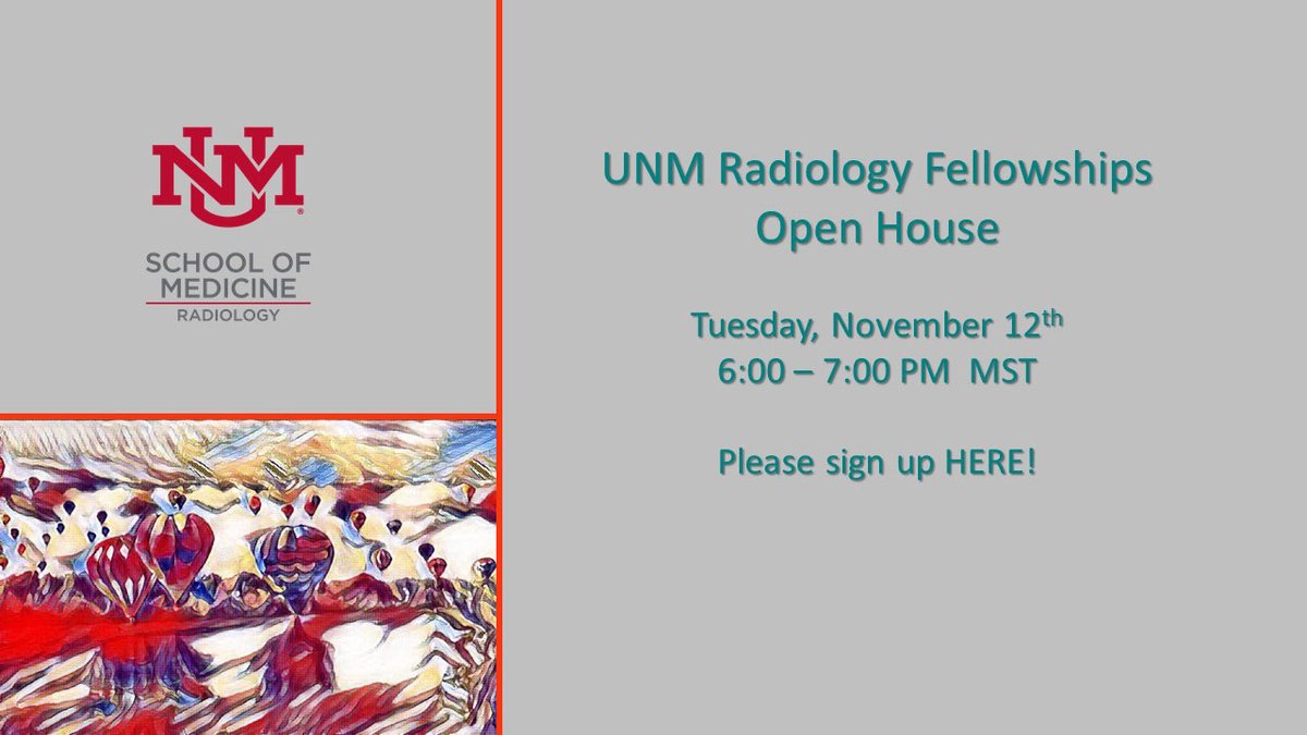 UNM Radiology (@unmradiology) on Twitter photo It's not too late to sign up! If you'd like to attend, let us know by emailing MaryASalazar@salud.unm.edu. Hope to see you there! It's not too late to sign up! If you'd like to attend, let us know by emailing MaryASalazar@salud.unm.edu. Hope to see you there!