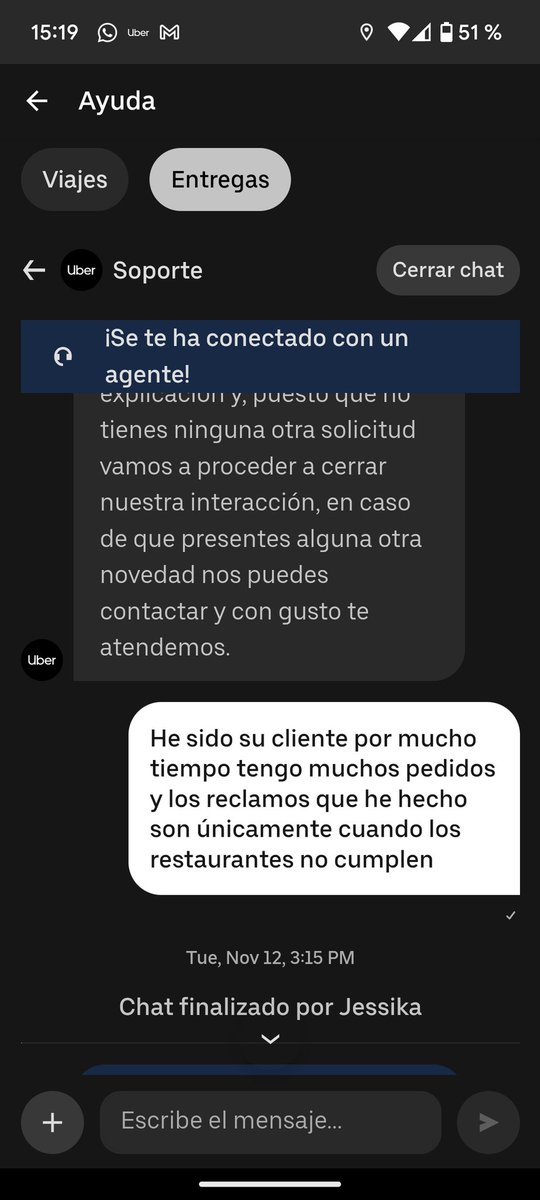 Aparentemente no sirve de nada ser miembro de <a href="/Uber_MEX/">Uber Mexico</a> one y su atención especial se limita a "si has realizado reclamos antes no tomaremos en cuenta tus nuevos reclamos aunque claramente no cumplamos en la orden que pediste" adiós <a href="/UberEats/">Uber Eats</a> y <a href="/Uber_MEX/">Uber Mexico</a> one no vuelvo a darles $$