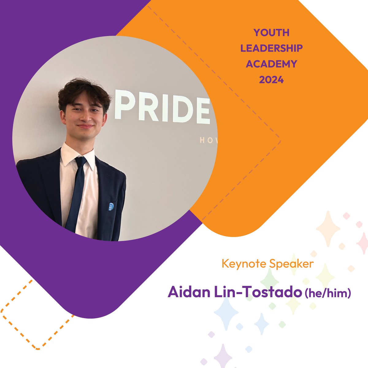 SanDiegoPride's tweet photo. Get ready for an unforgettable day of learning, growing, and connecting at our Youth Leadership Academy Join us November 16,
Epic Speaker Lineup Reveal!  Introducing: Aidan Lin-Tostado!  We're super stoked to have Aidan Lin-Tostado (he/him) as our keynote speaker! 
link in bio https://t.co/e8OjVgNbcN