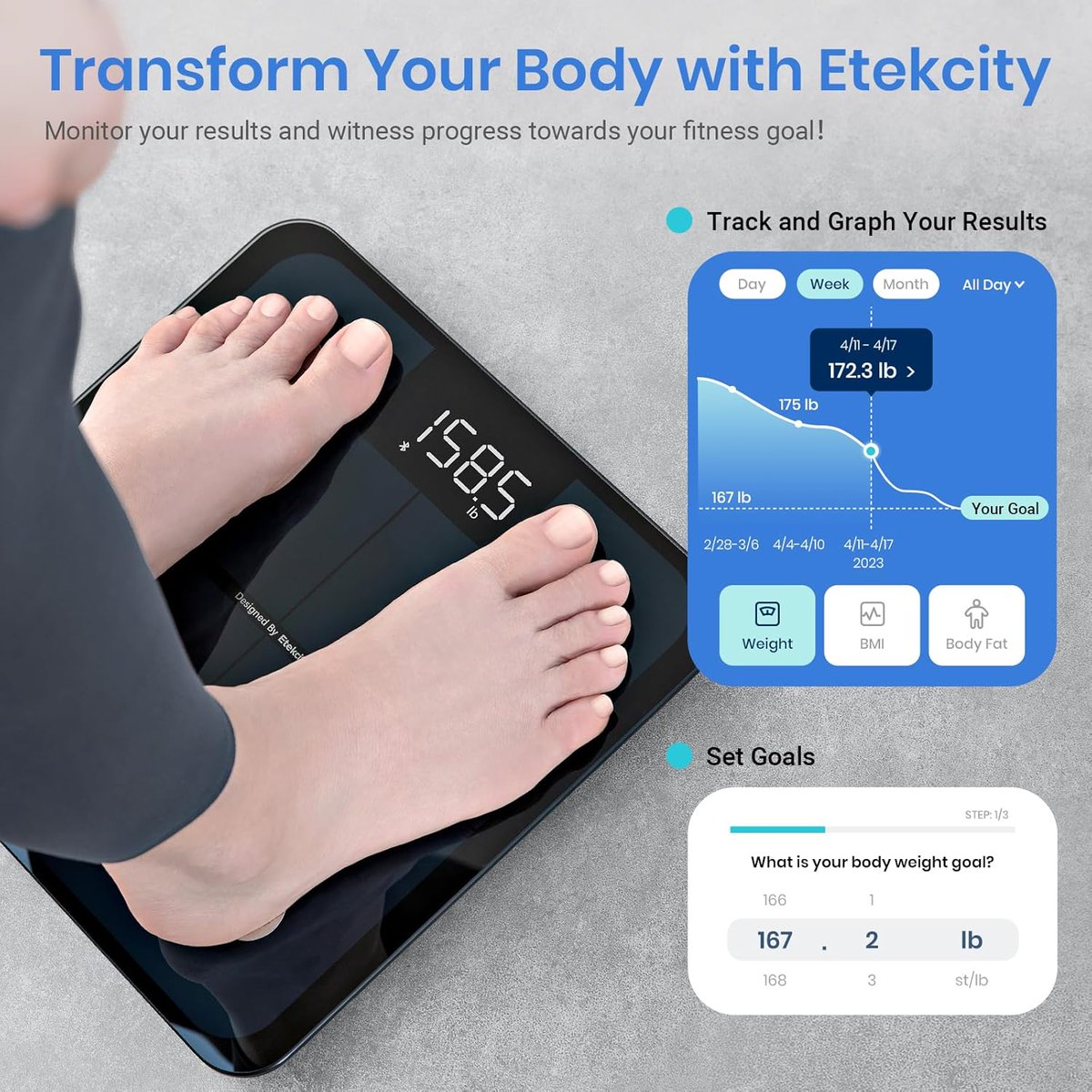 Etekcity Smart Scale for Body Weight FSA HSA Store Eligible
click link : amzn.to/4es5NaV
#HealthTools
#WellnessGear
#SmartHealth
#InnovativeHealth
#HealthGadgets
#WellnessEssentials
#HealthyTech
#MedicalDevices
#HealthSolutions
#HealthyLiving