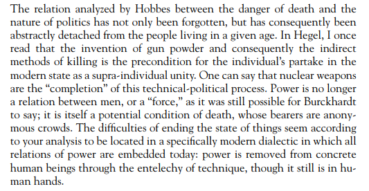 WolfgangHutter2's tweet photo. Reinhart Koselleck on nuclear weapons as the final stage or "completion" of a historical and "technical-political process" (this quote comes from a letter written in the mid-1950's). https://t.co/Qz51K8Tc0x