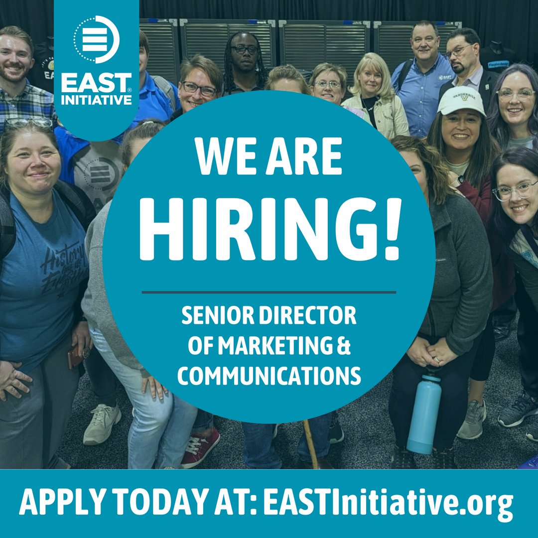 EASTinitiative's tweet image. Join our team! We&apos;re seeking an ambitious Senior Director of Marketing and Communications to shape how we tell our stories and to strengthen our brand.

Sound like you or someone you know would be a good fit? Apply today at eastlink.me/EASTCareers!