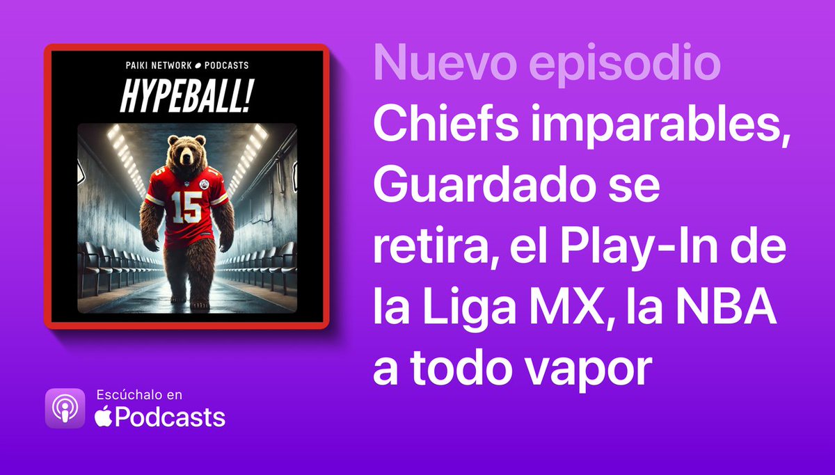 Nuevo HYPEBALL! Chiefs imparables, Guardado se retira, el Play-In de la Liga MX, la NBA a todo vapor: apple.co/4ezQD3y
Con <a href="/wookie_williams/">Wookie</a> <a href="/sancabmx/">Santiago</a> <a href="/Buches_LFC/">buches_LFC</a> <a href="/Ruys/">rx</a> 
También en Spotify: open.spotify.com/episode/02kpXw…
Y en YouTube: youtube.com/watch?v=o4YjhS…