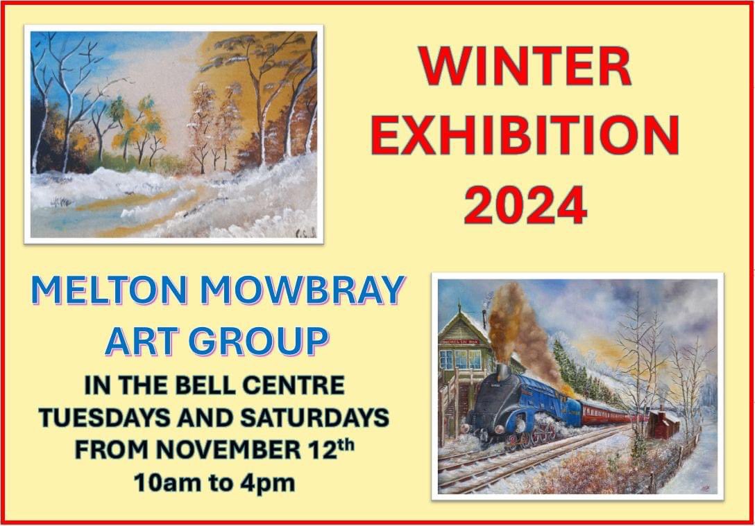 Melton Bid (@meltonbid) on Twitter photo š
Date for the diary, the Melton Mowbray Art Group Winter Exhibition is now open!
Open Tuesdays and Saturdays until 21st December, 10am - 4pm. Plus Sunday 7th December of the Christmas Market
#melton #meltonmowbray #art #artexhibitionopening #ArtExhibition <a href="/meltontimes/">Melton Times</a> š
Date for the diary, the Melton Mowbray Art Group Winter Exhibition is now open!
Open Tuesdays and Saturdays until 21st December, 10am - 4pm. Plus Sunday 7th December of the Christmas Market
#melton #meltonmowbray #art #artexhibitionopening #ArtExhibition <a href="/meltontimes/">Melton Times</a>