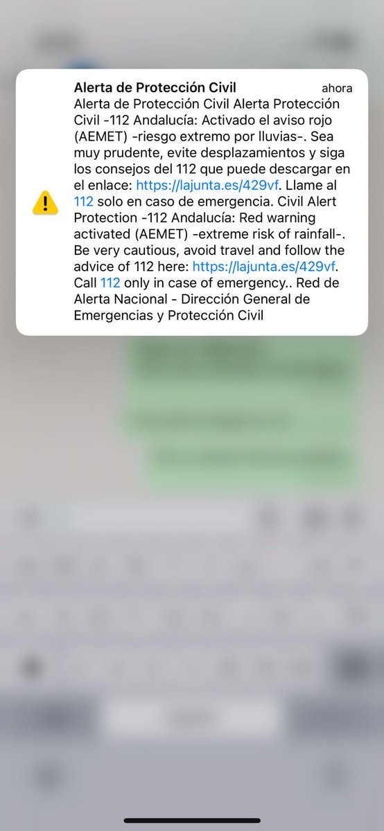 Me acaba de dar un micro infarto con la alerta está. Me alegro que haya llegado a tiempo, espero que todo pase #DANAMálaga