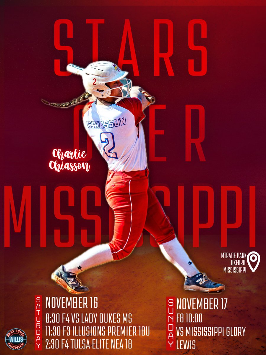 NextLevelWillis's tweet photo. Hitting the ๐ฃ๏ธ this weekend! Come check us out in Oxford @DCBEliteAcademy Stars over Mississippi! Schedule below โคต๏ธ #forlarry #nextlevelwillis https://t.co/CRxleBBHZq