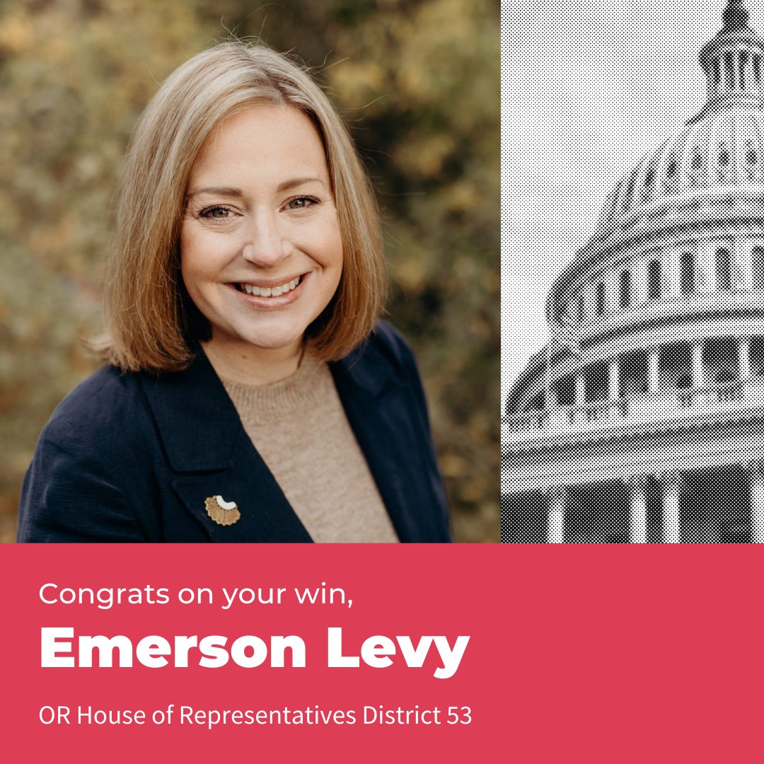 Election results are still rolling in, but this win is clear! Congratulations to Rep. <a href="/Emerson4OR/">Emerson Levy</a>, who’s been re-elected and is ready to continue fighting for housing rights, public health, and more. Oregon’s champion is here to stay! 🎉
