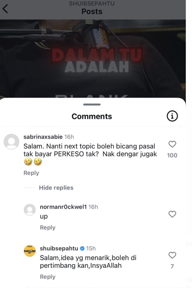 adam_r0018's tweet image. Baru-baru ini, netizen telah mencadangkan kepada Shuib untuk membincangkan isu ‘tak bayar Perkeso’ dalam podcastnya. Cadangan ini muncul selepas syarikat milik Shuib dikenakan denda sebanyak BACA LAGI⤵️
rekonise.com/shuib-kena-sou…

#ShuibPodcast #PodcastMalaysia #DolPodcast