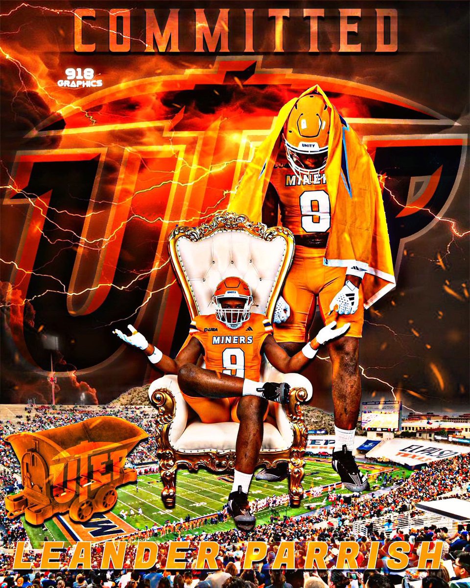 Leander Parrish (@leanderparrish1) on Twitter photo After much prayer and conversation with my family and coaches, I've decided to make my commitment to
<a href="/CoachSWUTEP/">Scotty Walden</a> and <a href="/UTEPFB/">UTEP Football</a>. I can't thank everyone enough who's helped me get to this point. I'm so excited and blessed beyond measure. <a href="/blockdown62/">David Lynch</a> <a href="/CoachBrooks22/">Trey Brooks</a> @Tkick6 <a href="/KoachV/">Wiley Vonner Jr</a> After much prayer and conversation with my family and coaches, I've decided to make my commitment to
<a href="/CoachSWUTEP/">Scotty Walden</a> and <a href="/UTEPFB/">UTEP Football</a>. I can't thank everyone enough who's helped me get to this point. I'm so excited and blessed beyond measure. <a href="/blockdown62/">David Lynch</a> <a href="/CoachBrooks22/">Trey Brooks</a> @Tkick6 <a href="/KoachV/">Wiley Vonner Jr</a>