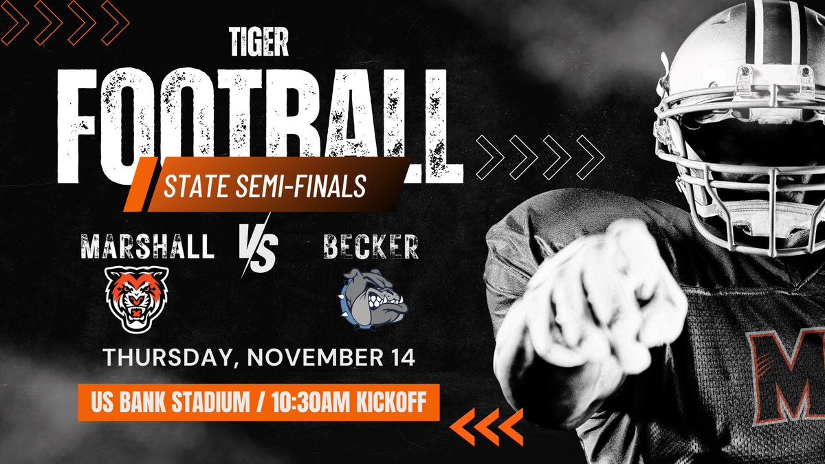 Get ready to get on your feet, Tiger fans! We’re heading to U.S. Bank Stadium for the semi-final showdown against the Becker Bulldogs!
