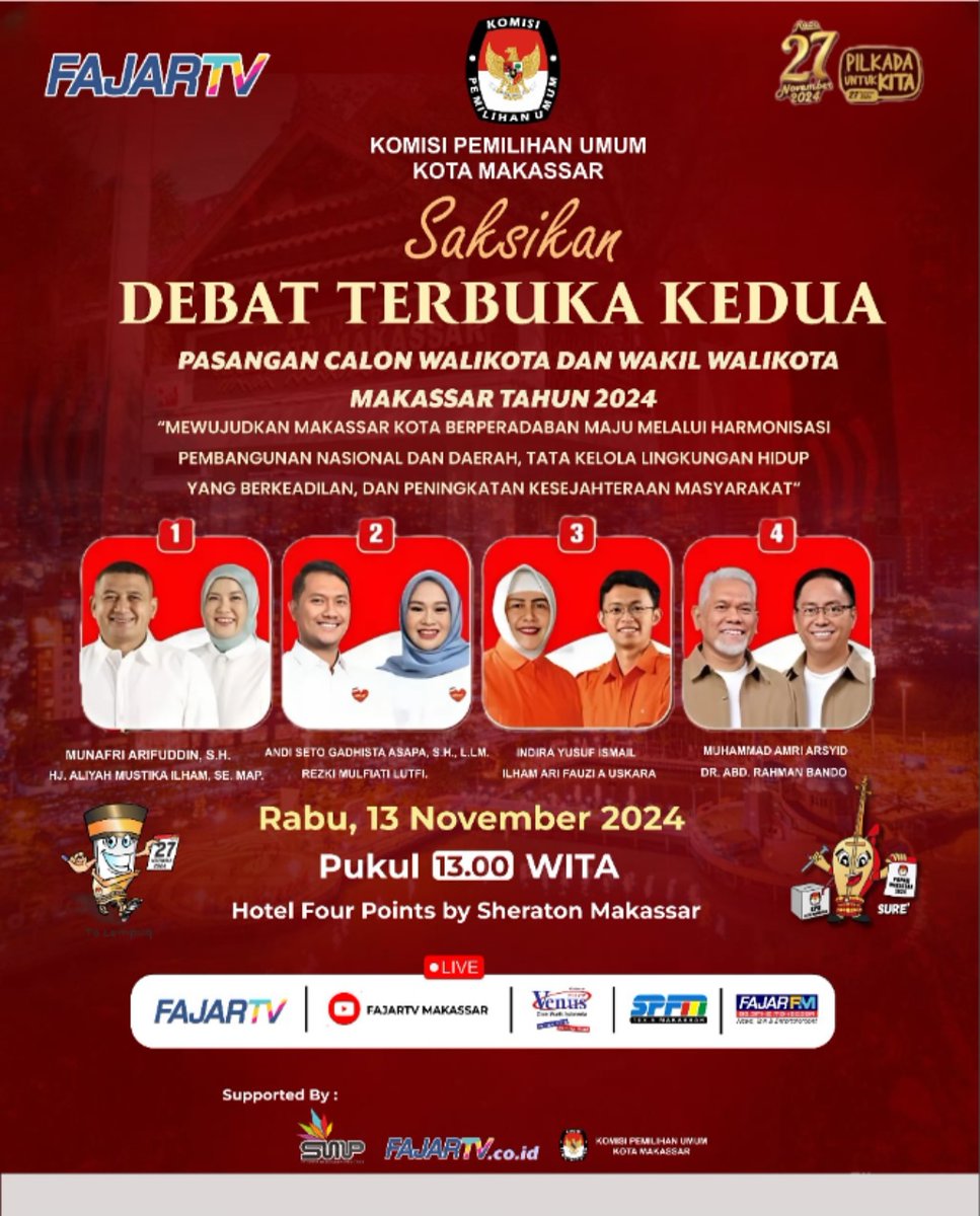 Sahabat SP..... Pilihlah sesuai hati nurani, gunakan hak suara anda...
Jangan lupa sebentar siang jam 13.00 wita yaaa