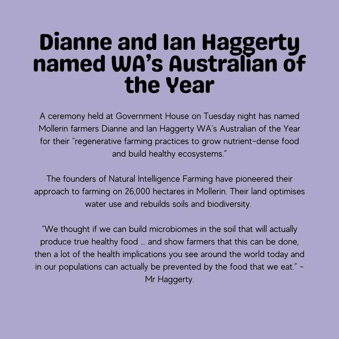 AGformau's tweet photo. A very big congratulations to Dianne and Ian Haggerty, named WA's Australian of the Year last night at Government House!
#AGform #AGformAU https://t.co/zBfbcE13NJ