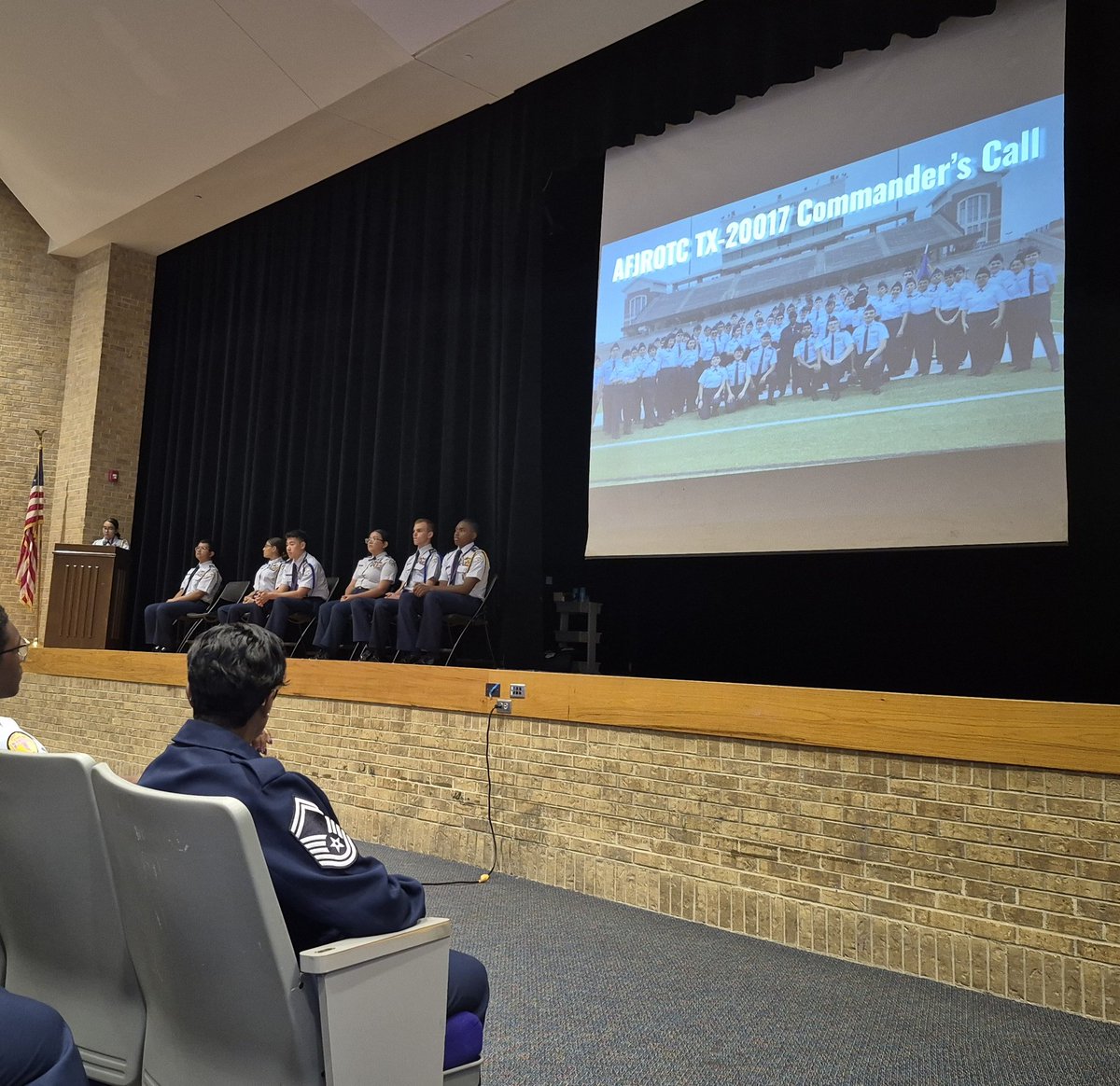 dvsioss's tweet photo. A full house at @JerseyVillageHS for tonight's JROTC Commander's Call! Cadets celebrated their recent achievements, launched a new choir team, provided simultaneous Spanish interpretation to parents, and served a delicious dinner. A very impressive event! https://t.co/qVj77ogYEo