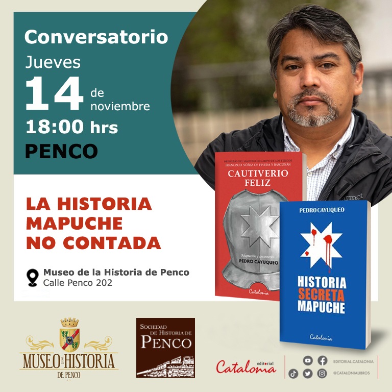 pcayuqueo's tweet photo. El jueves nos vemos en Penco 📚 @HistoriaMapuche https://t.co/a4LqRqpCkf