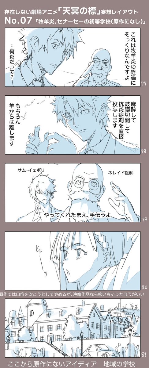 (まだ)存在しない劇場アニメ
「『天冥の標』第1部メニー・メニー・シープ」から(9/23)
No.5~8
ノルルスカイン先生の授業は、ビジュアル化の際、SFで説明することが多いのに、ある事情により神視点のモノローグ解説がしにくいことから来る原作にない追加アイディアです